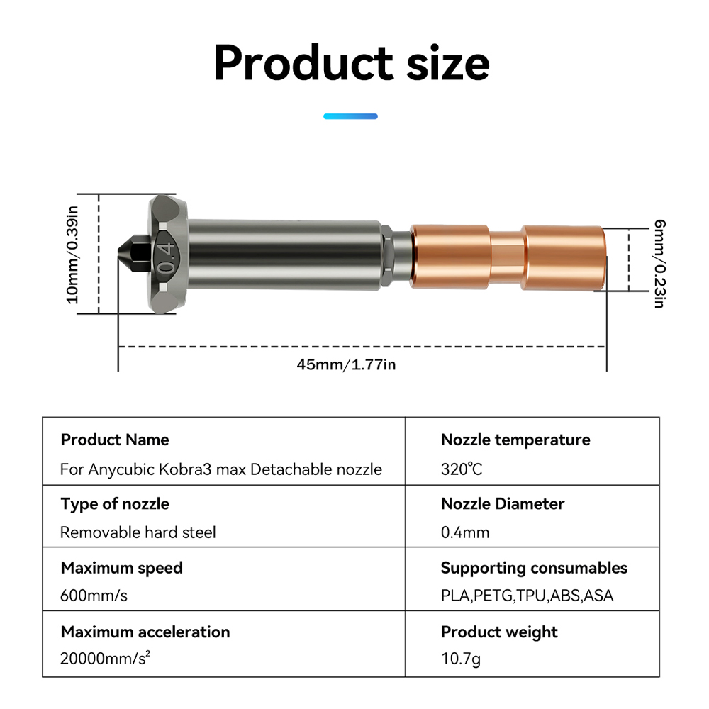 New Upgrade Nozzle For Anycubi - Hotend 0.4Mm review and price