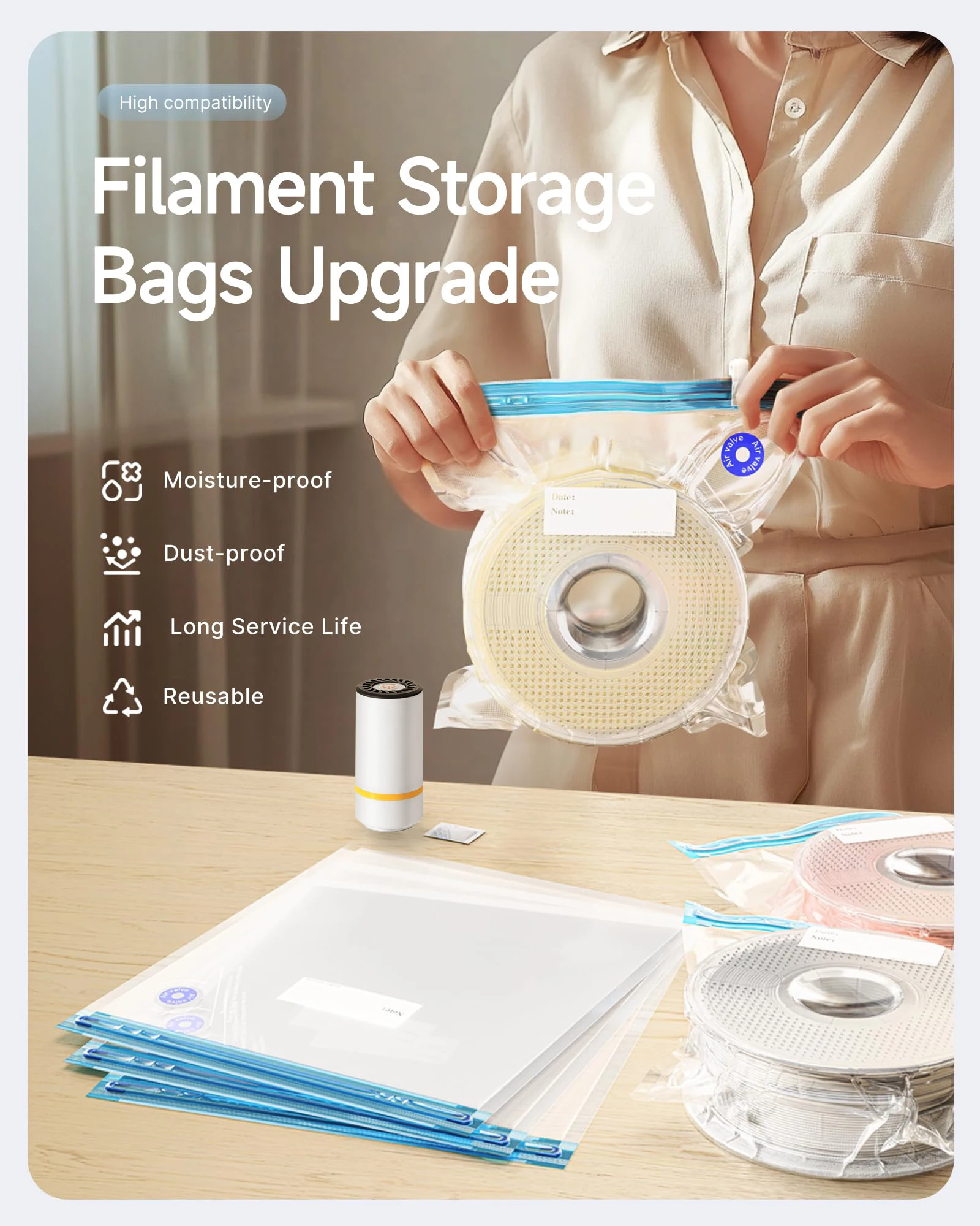 3D Printer Filament Vacuum Bag - Abs Filament review and price