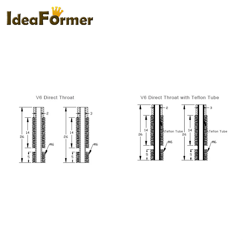 Throat M6 26mm For V6 Wade Sho - Filament 1.75 review and price